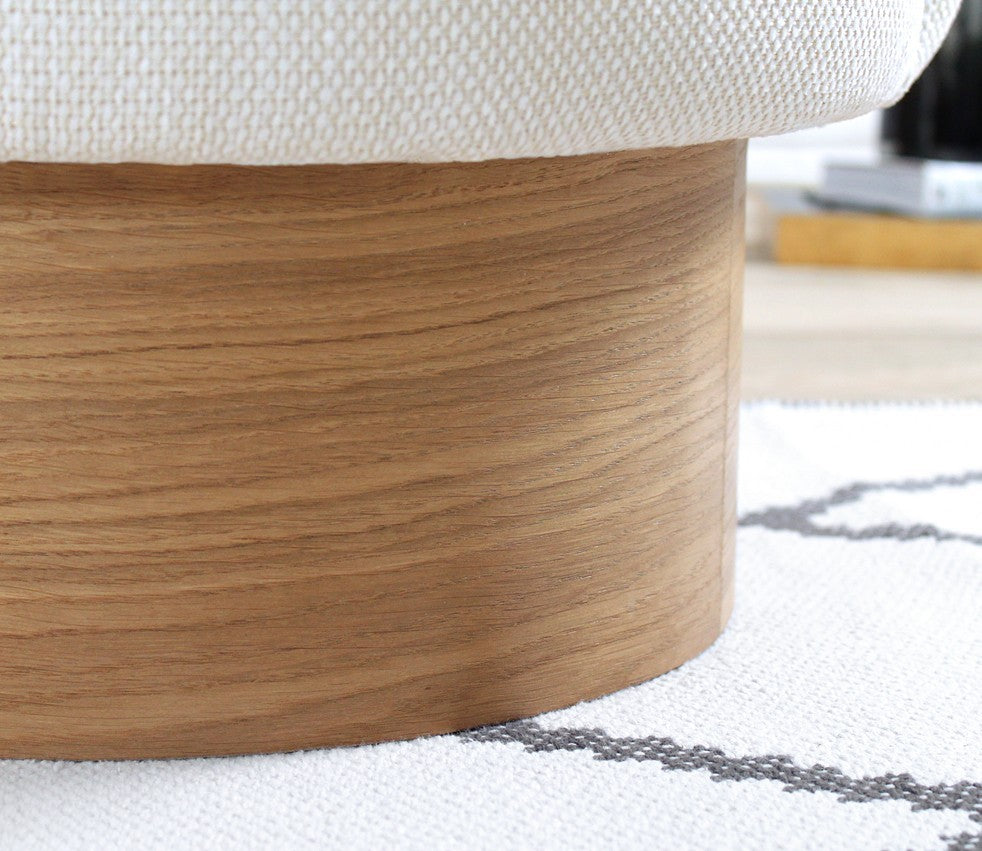 Barren Puf  | Cream Pouffe – Modern Upholstered Ottoman