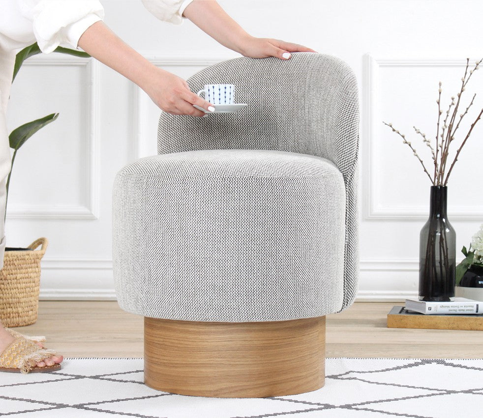 Barren Puf  | Grey Pouffe – Modern Upholstered Ottoman