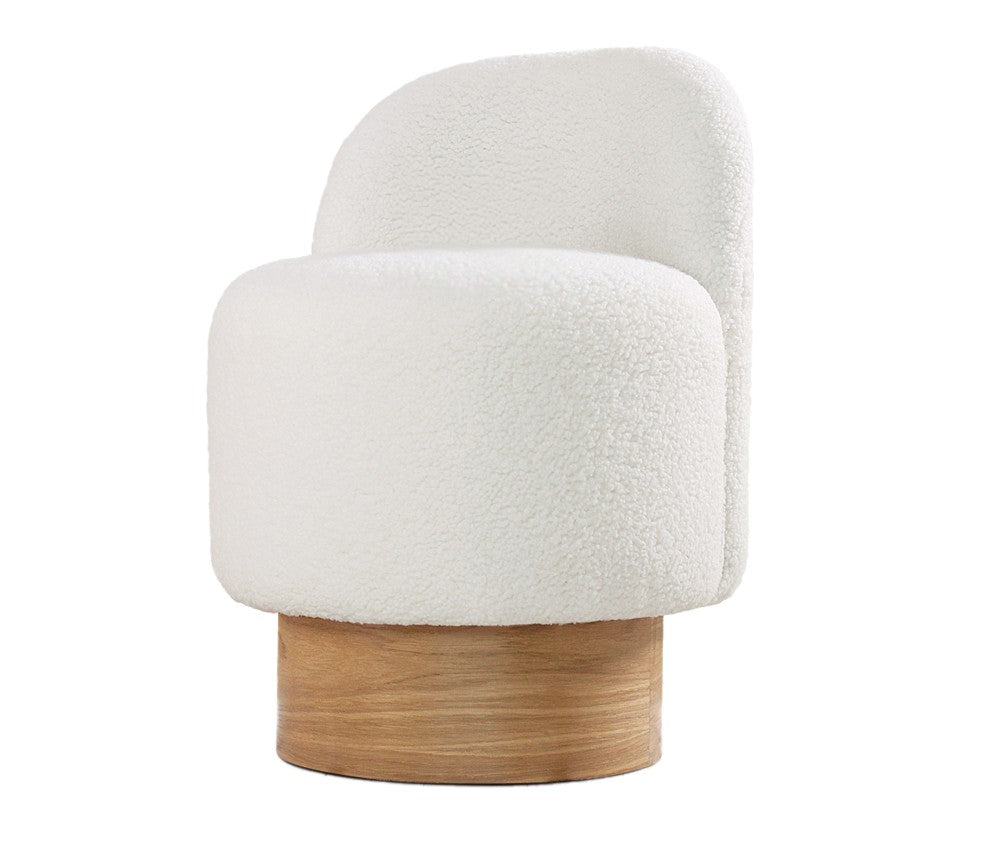 Monre Teddy - White | White Pouffe – Modern Upholstered Ottoman