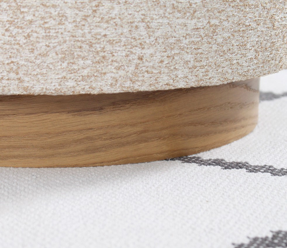 Cheriton Puf  | Beige Pouffe – Modern Upholstered Ottoman