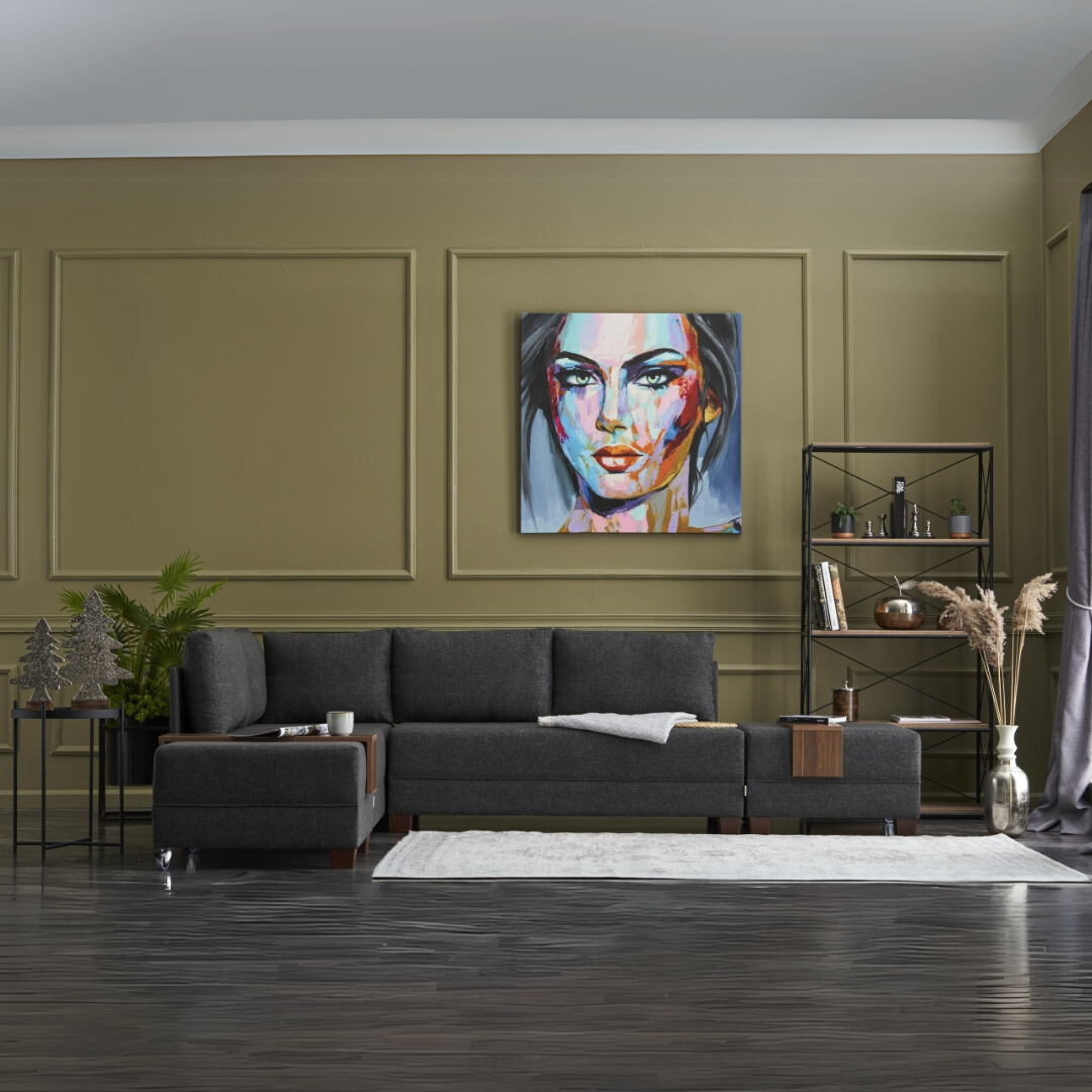 Fly – Anthracite L Shaped Corner Sofa Bed | Modular Sectional