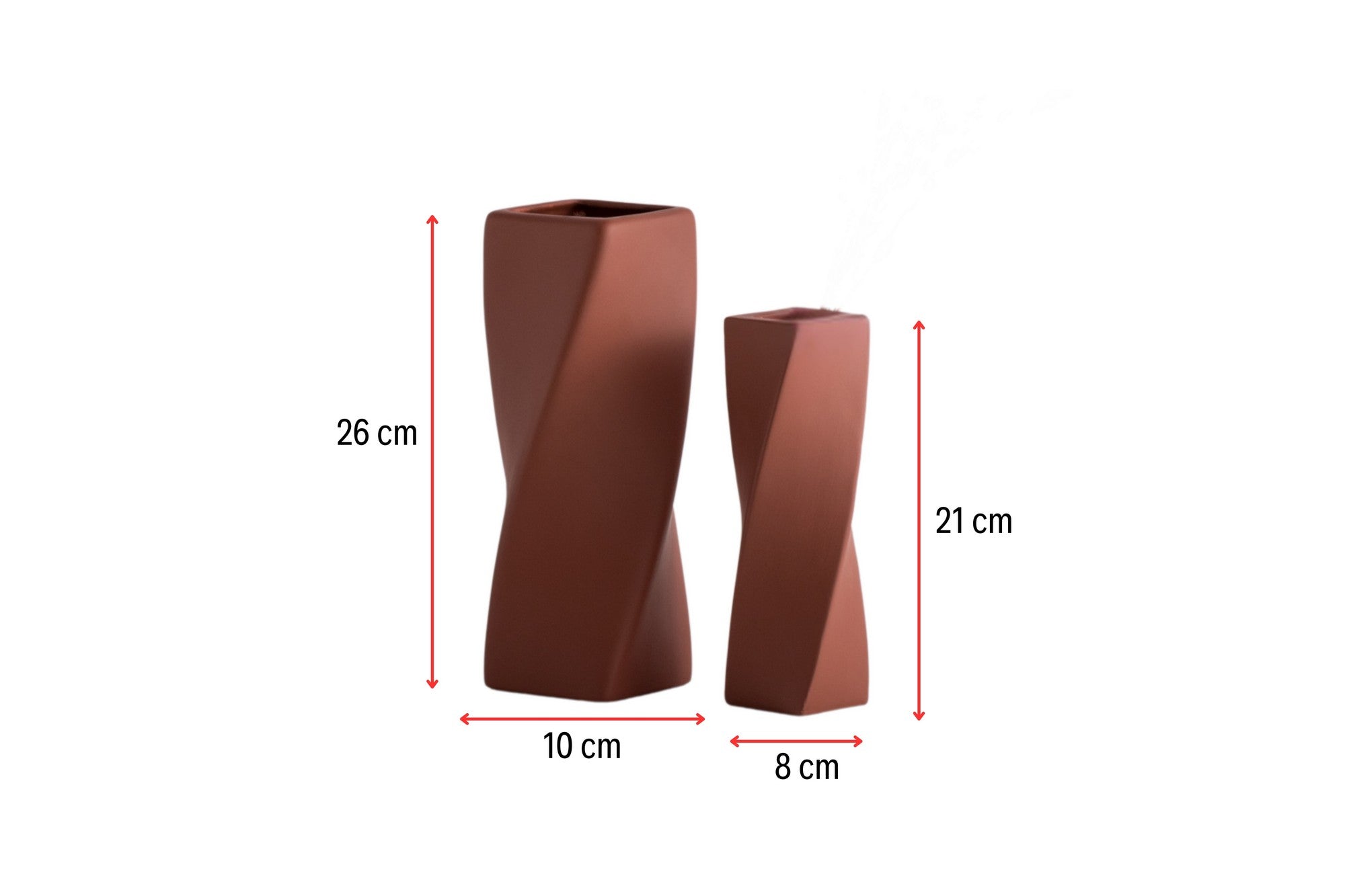 Tile Red Ceramic Vase Set for Home Decor