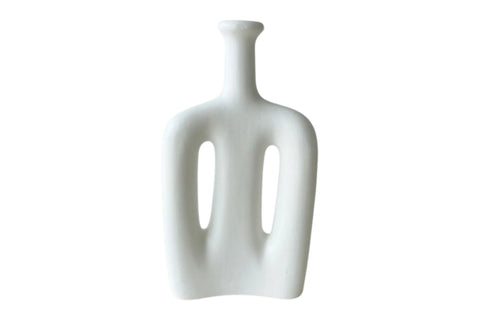 Vaso in ceramica bianca – Decorazione contemporanea