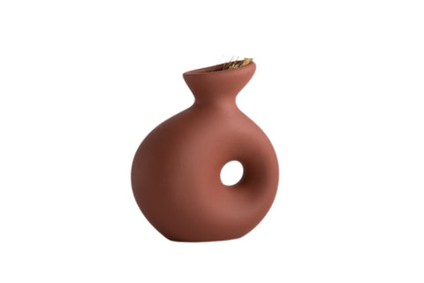Vaso in Ceramica Rosso Tile per l'Arredamento d'Interni