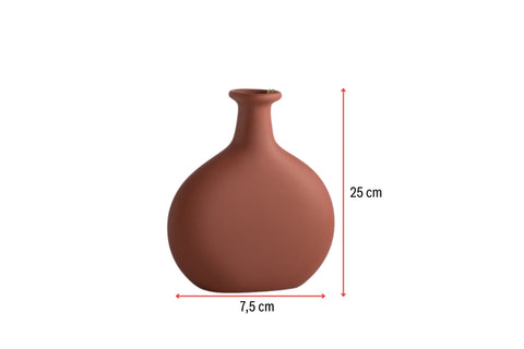 Vaso in ceramica rossa effetto piastrella – Decorazione moderna