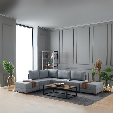 Fly – Grey L Shaped Corner Sofa Bed | Modular Sectional