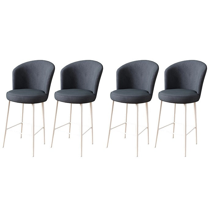 Set of 4 Fora Upholstered Bar Stools in Anthracite and White – product image 1
