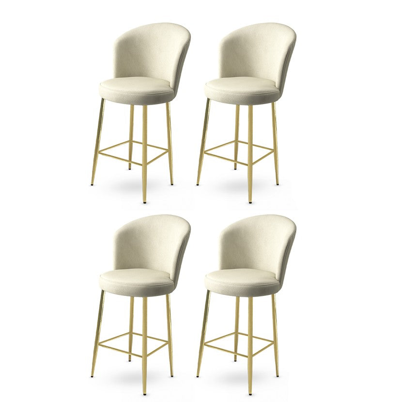 Set of 4 Fora Upholstered Bar Stools in Cream and Gold – product image 1
