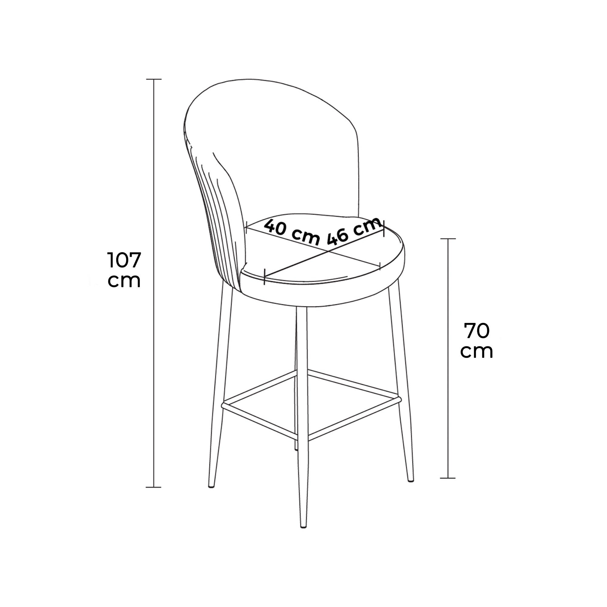 Set of 4 Fora Upholstered Bar Stools in Cream and Gold – product image 2