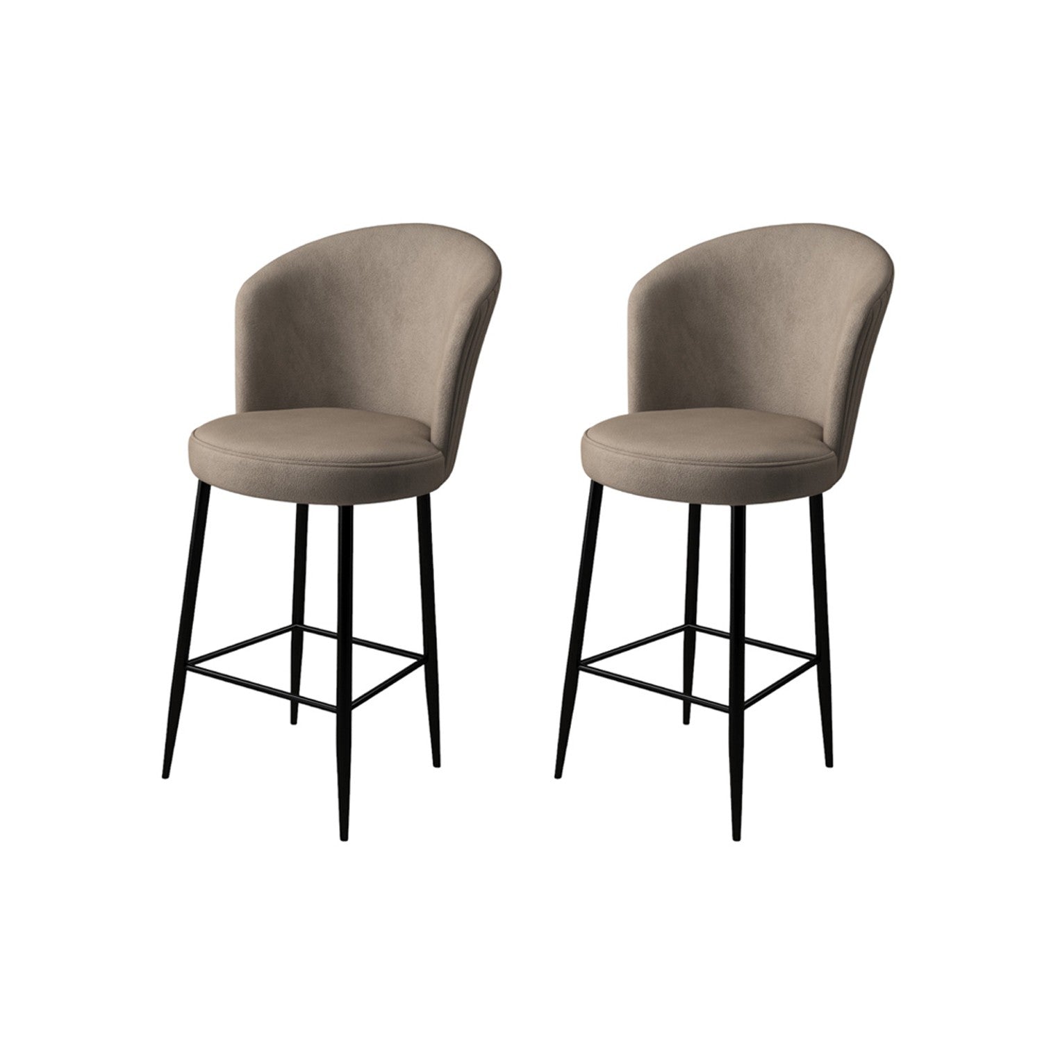 Lot de 2 tabourets de bar Alte en Cappuccino et Noir