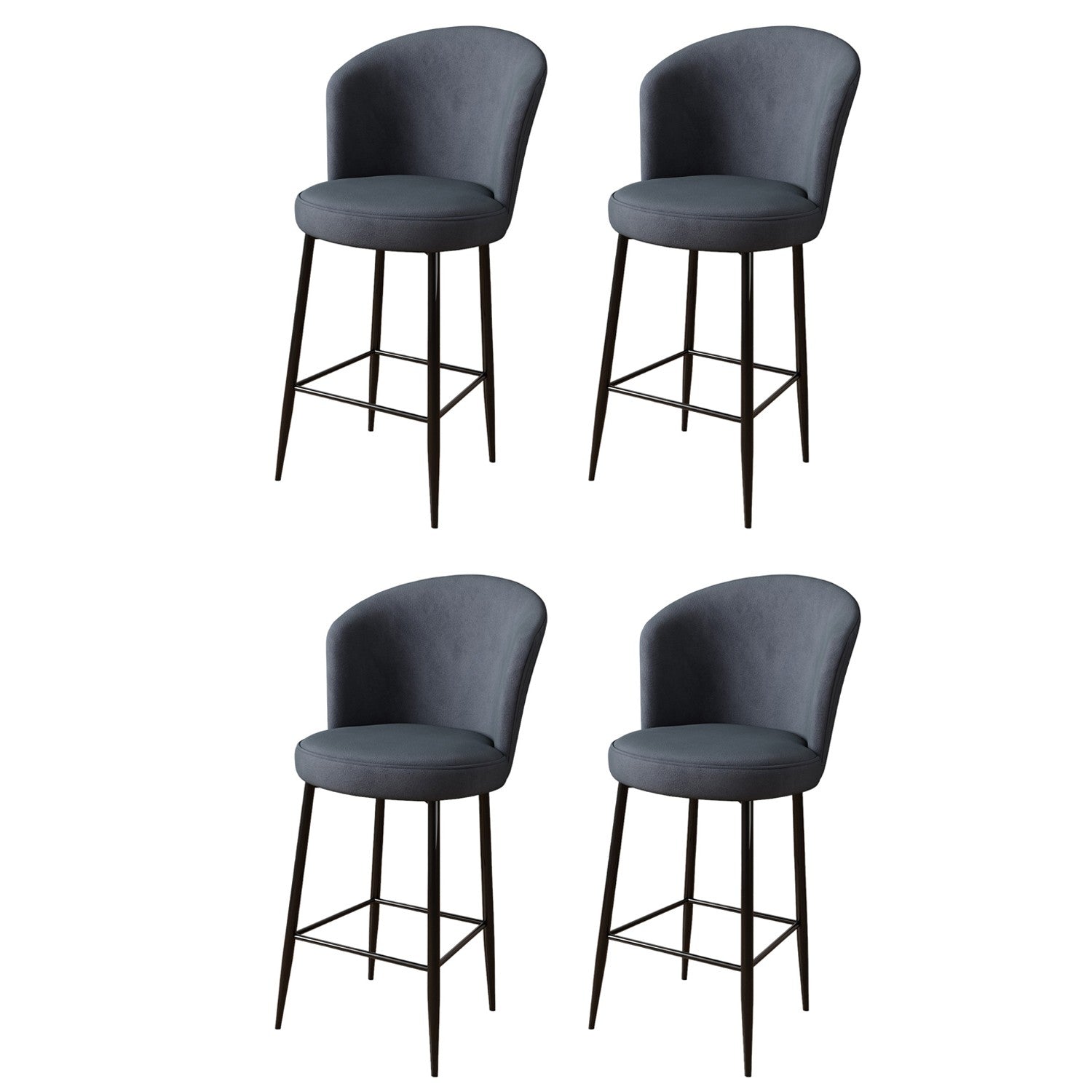 Set di 4 sgabelli da bar Alte in antracite e nero