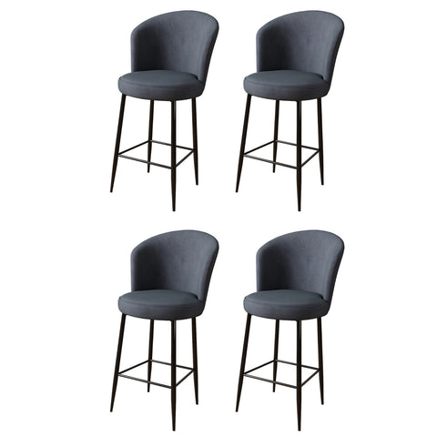 Set van 4 Alte barkrukken in antraciet en zwart