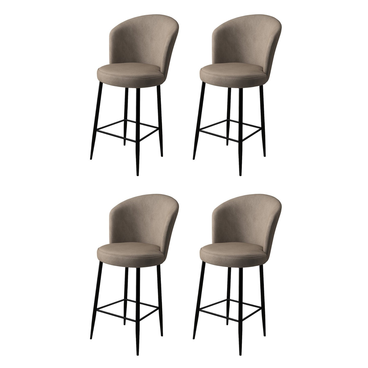 Set of 4 Alte Bar Stools in Cappuccino and Black – product image 1