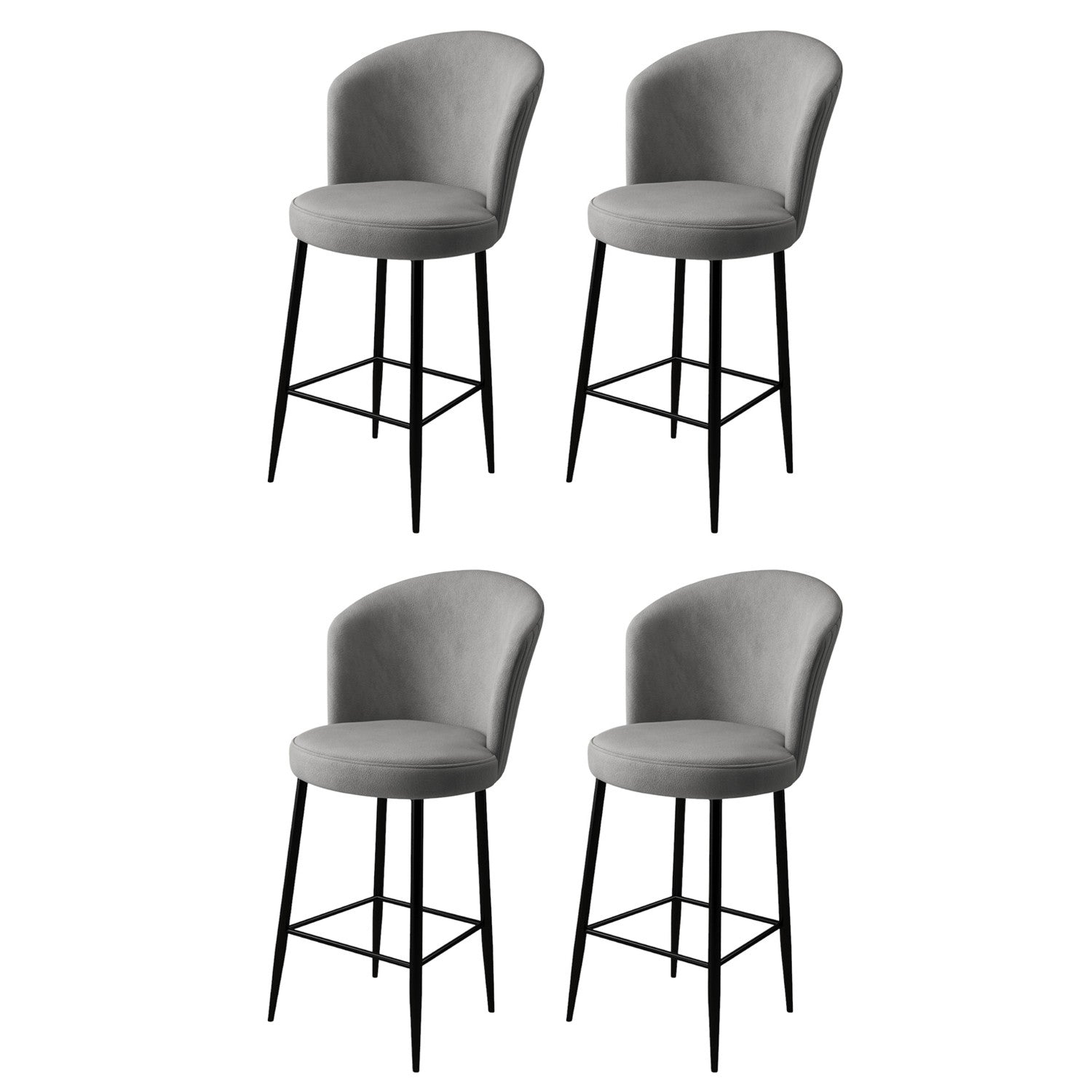 Set of 4 Alte Bar Stools in Grey and Black