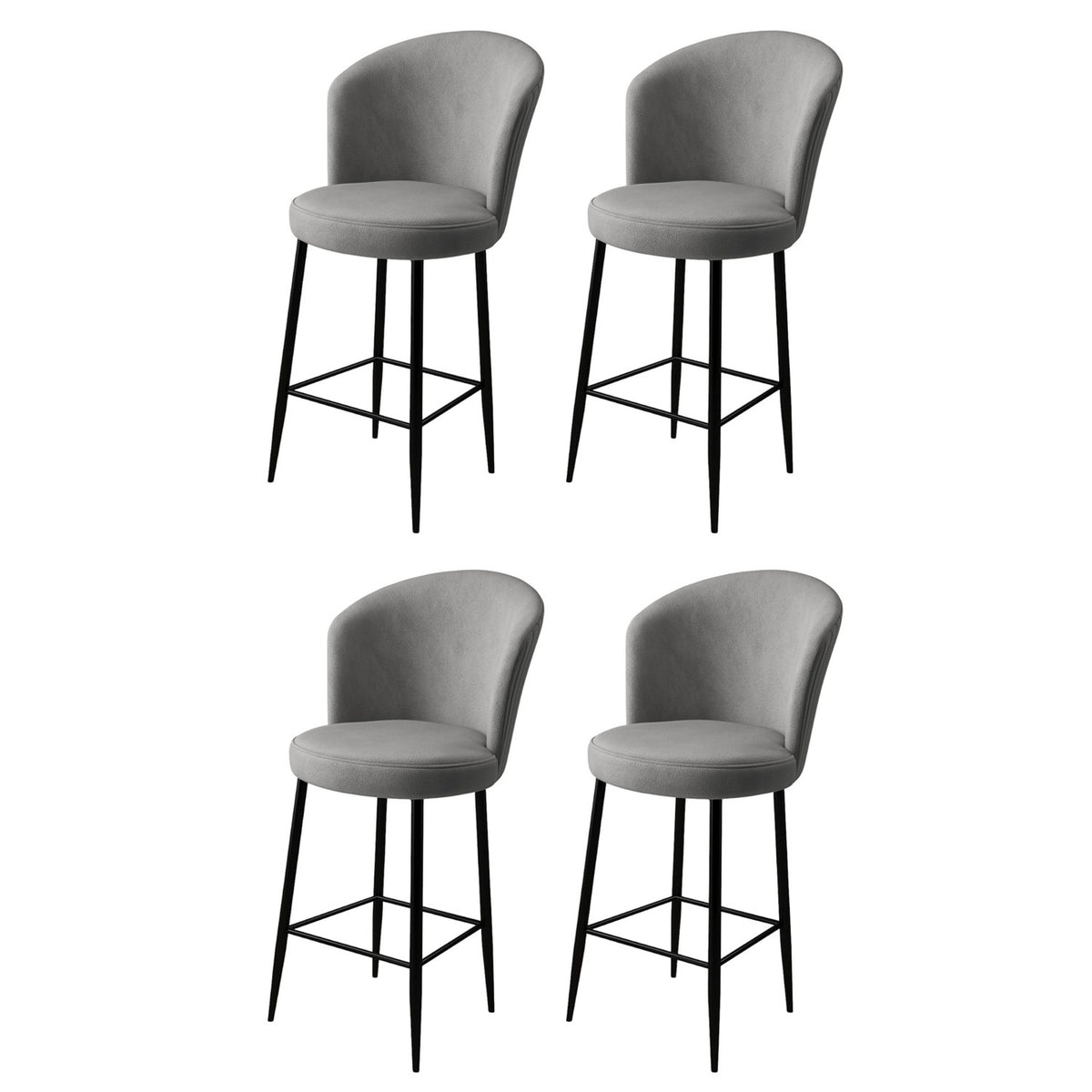 Set of 4 Alte Bar Stools in Grey and Black – product image 1