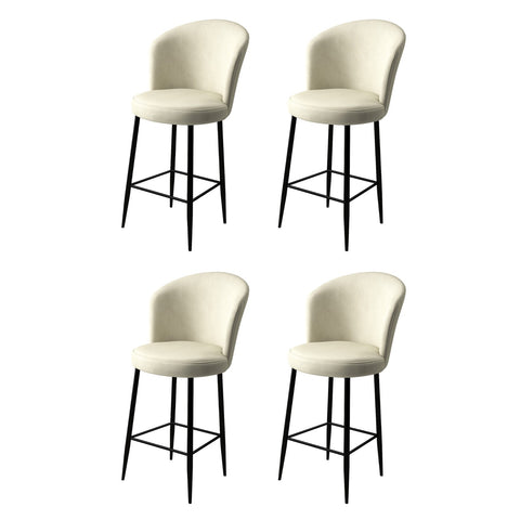 Set of 4 Alte Bar Stools in Cream and Black