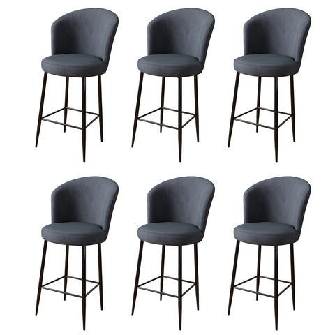 Set van 6 Alte barkrukken in antraciet en zwart