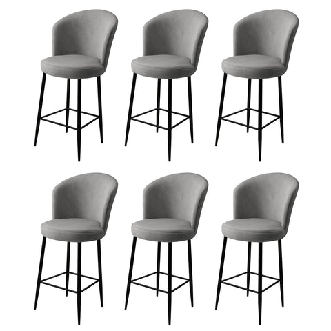 Set of 6 Alte Bar Stools in Grey and Black