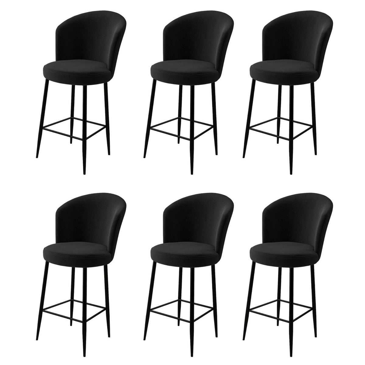 Set of 6 Alte Bar Stools in Black – product image 1