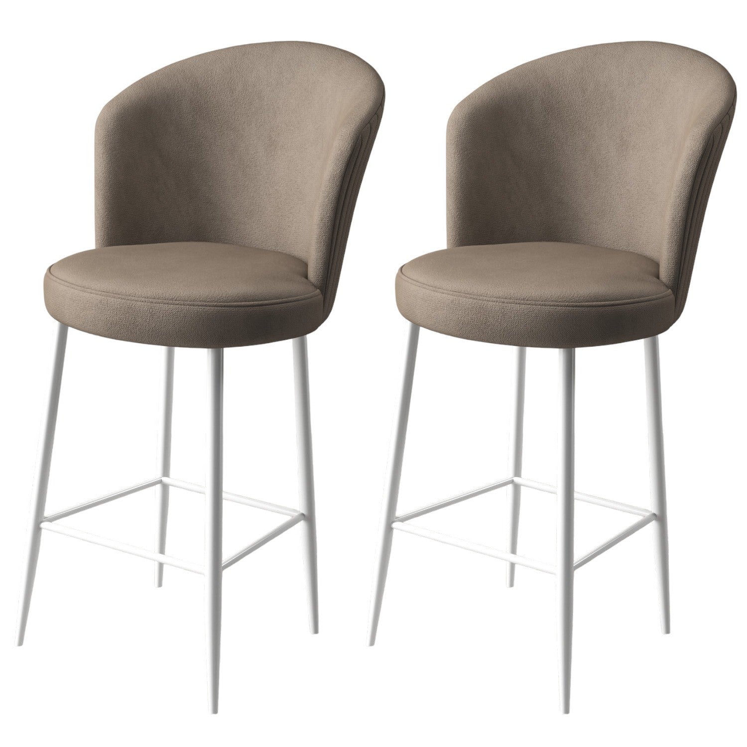 Set of 2 Alte Bar Stools in Cappuccino and White