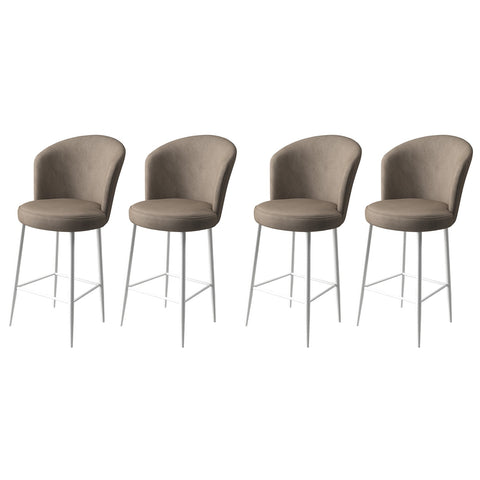 Set of 4 Alte Bar Stools in Cappuccino and White