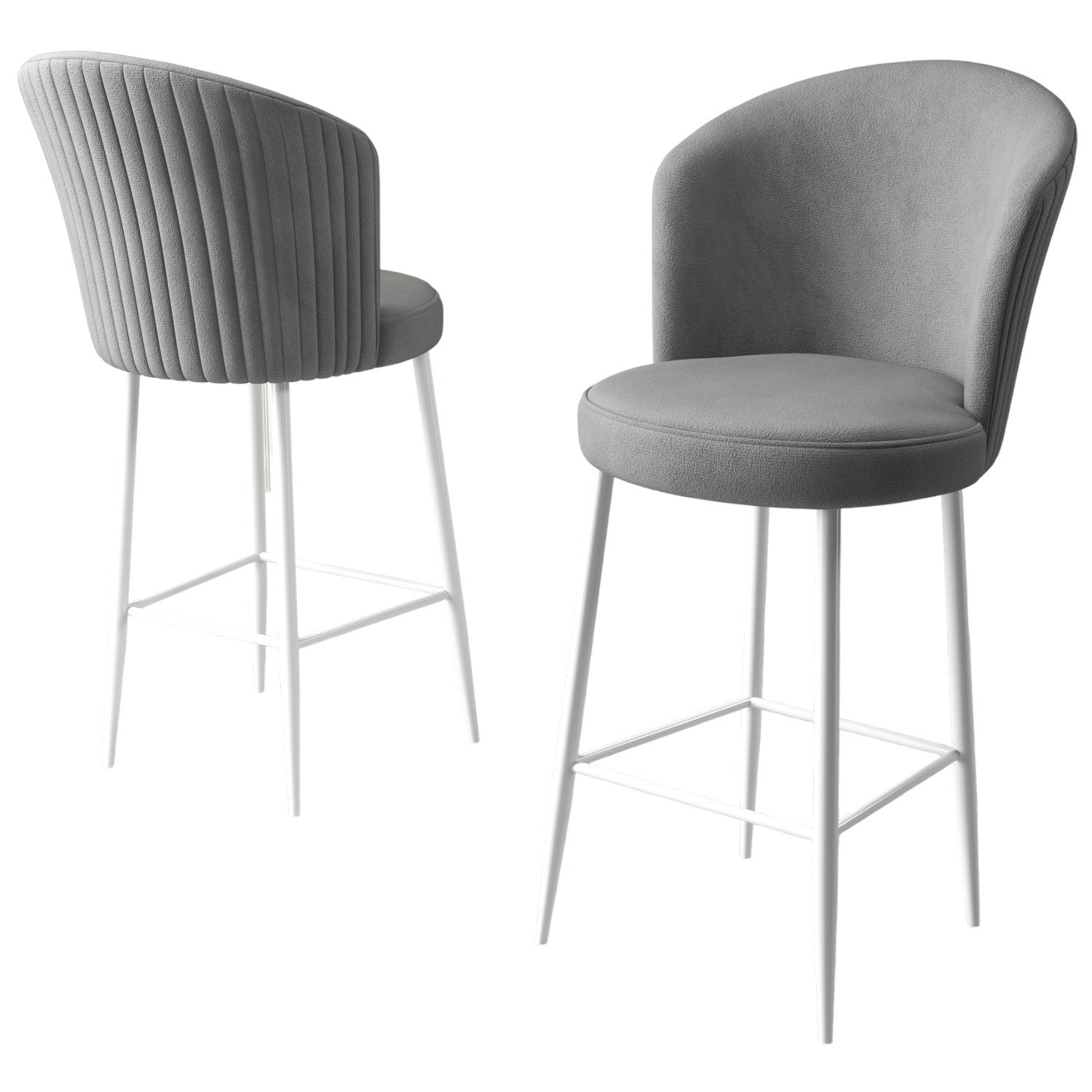 Set of 4 Alte Bar Stools in Grey and White – product image 3