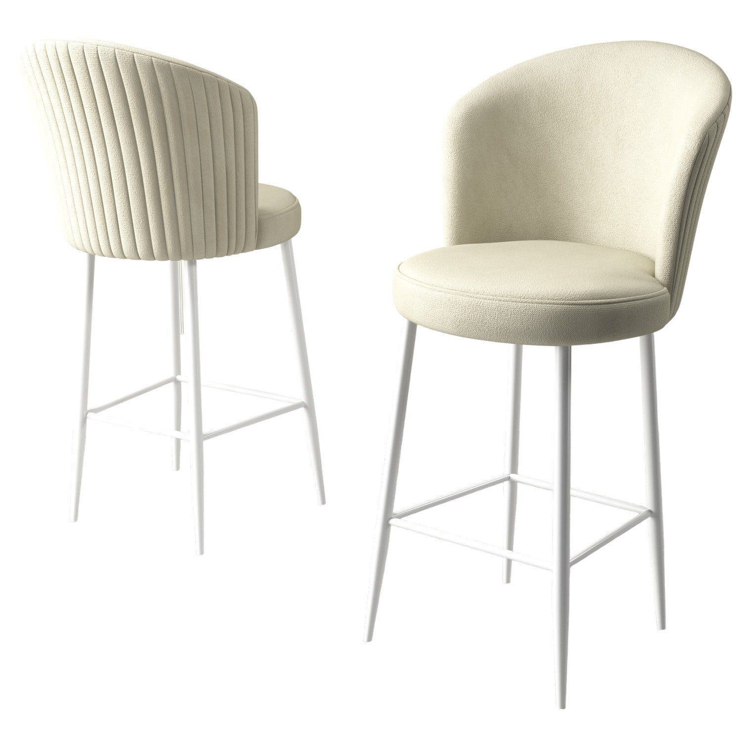 Set of 4 Alte Bar Stools in Cream and White – product image 3