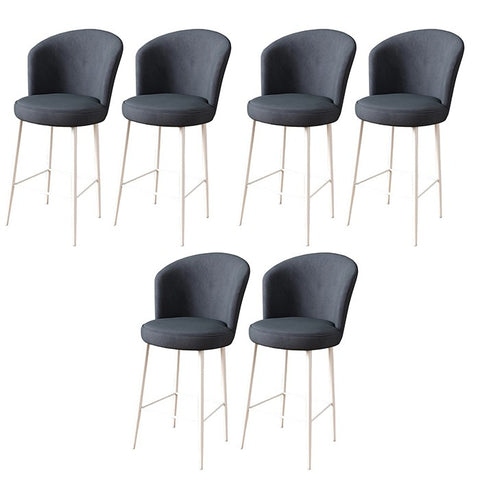Set of 6 Alte Bar Stools in Anthracite and White
