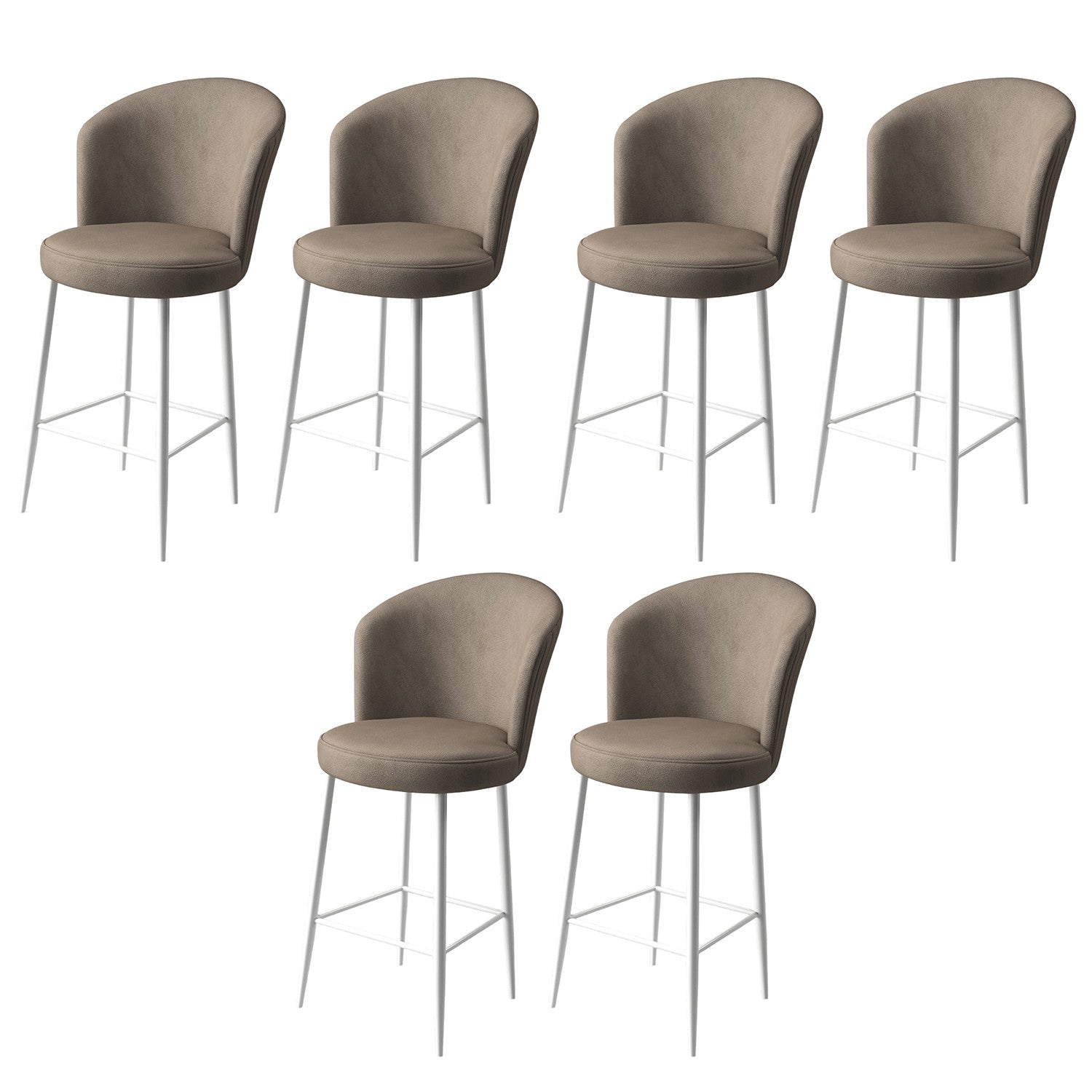Set of 6 Alte Bar Stools in Cappuccino and White