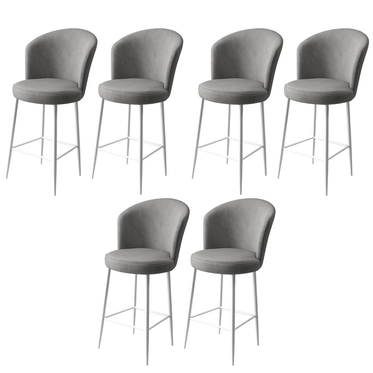 Set of 6 Alte Bar Stools in Grey and White – product image 1