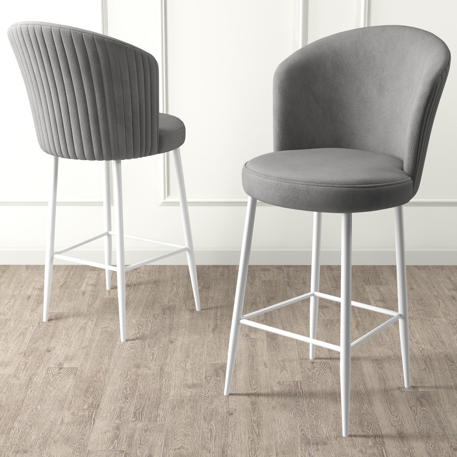 Set of 6 Alte Bar Stools in Grey and White – product image 2