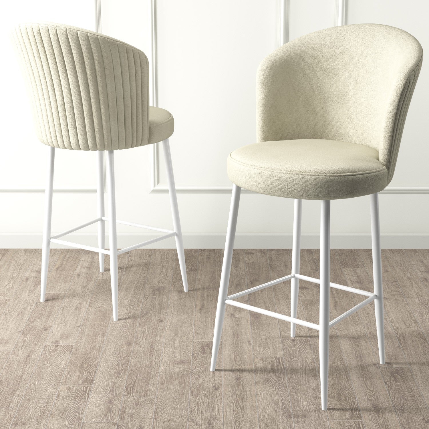 Set of 6 Alte Bar Stools in Cream and White – product image 2