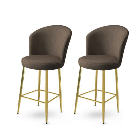 Set of 2 Alte Bar Stools in Anthracite and Gold