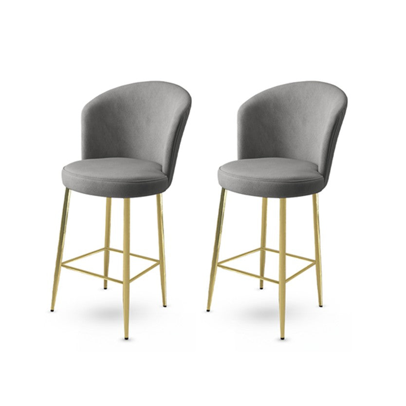 Set of 2 Alte Bar Stools in Grey and Gold – product image 1