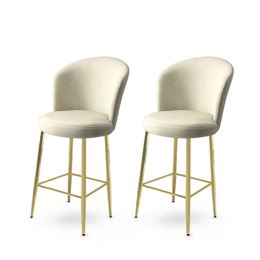 Set di 2 sgabelli da bar Alte in crema e oro