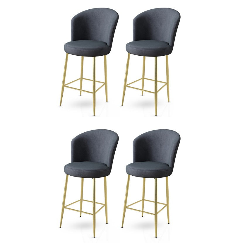 Set of 4 Alte Bar Stools in Anthracite and Gold – product image 1