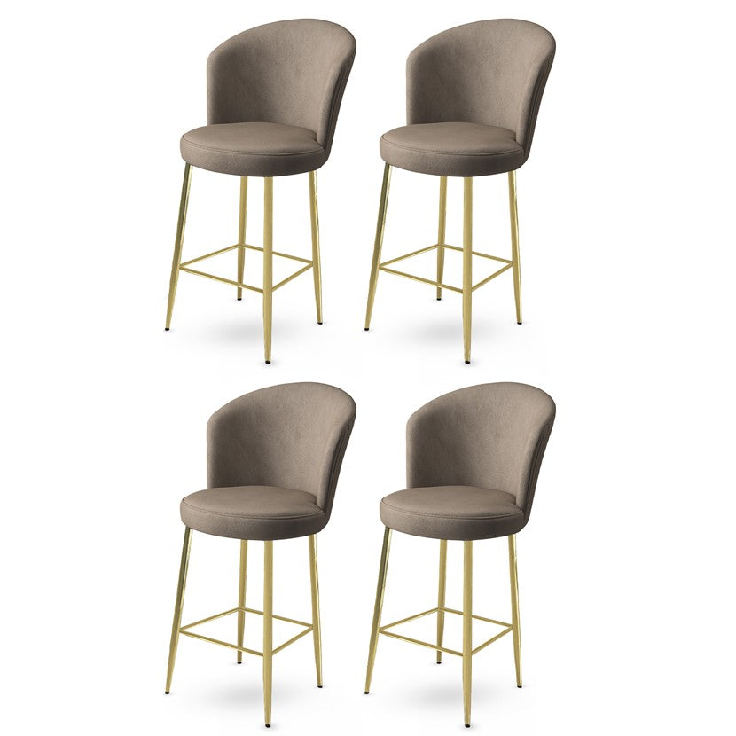 Set of 4 Alte Bar Stools in Cappuccino and Gold – product image 1