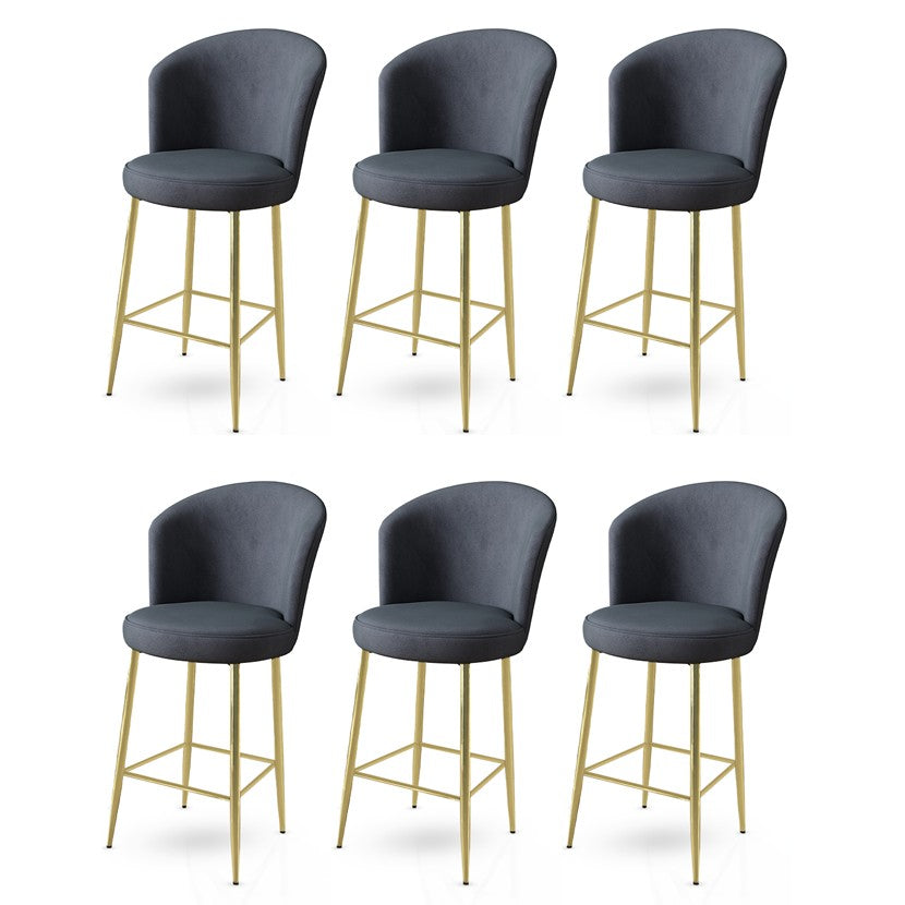 Set of 6 Alte Bar Stools in Anthracite and Gold – product image 1
