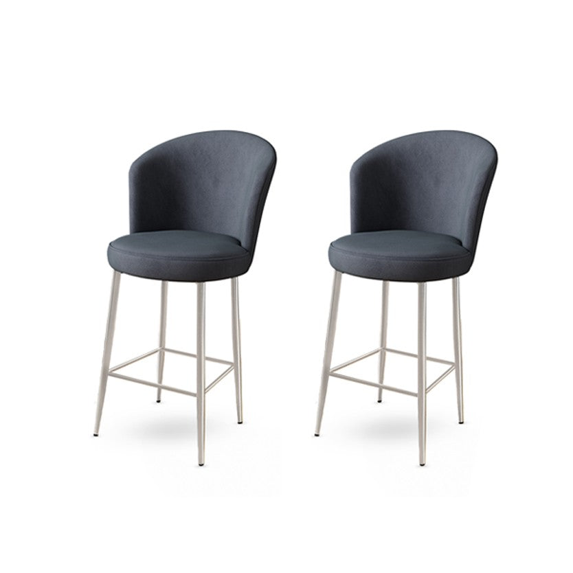 Set of 2 Alte Bar Stools in Anthracite and Chrome – product image 1