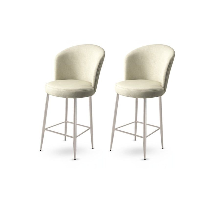 Set of 2 Alte Bar Stools in Grey and Chrome