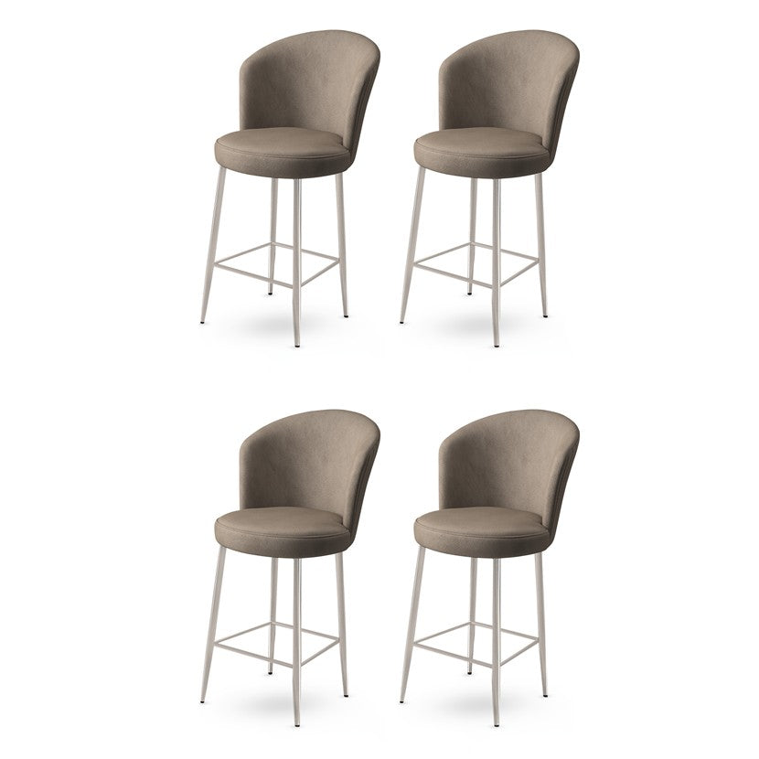 Set of 4 Alte Bar Stools in Cappuccino and Chrome – product image 1