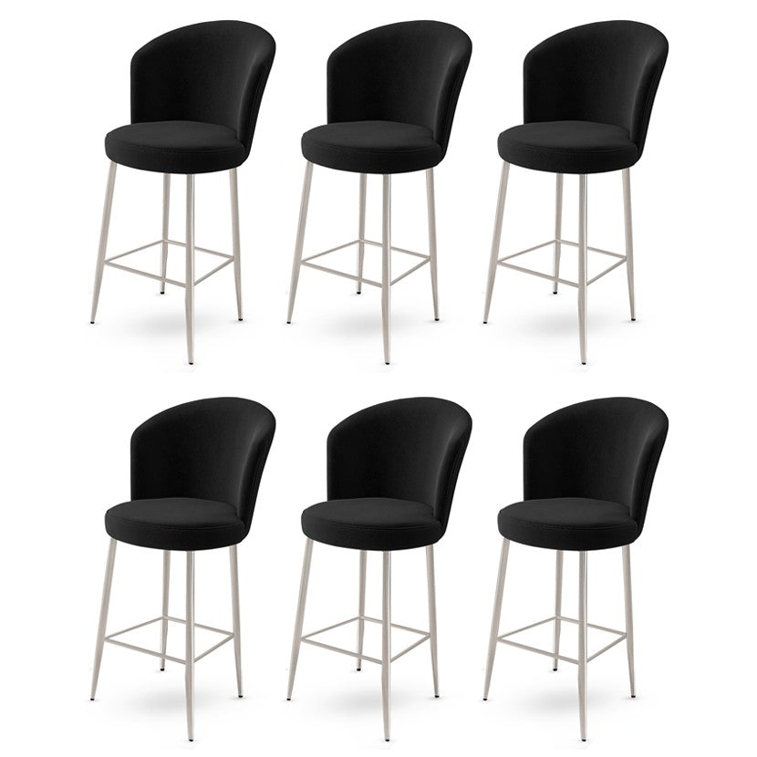 Set of 6 Alte Bar Stools in Black and Chrome – product image 1
