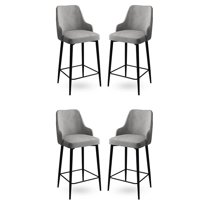 Set of 4 Enox Upholstered Bar Stools in Grey and Black – product image 1