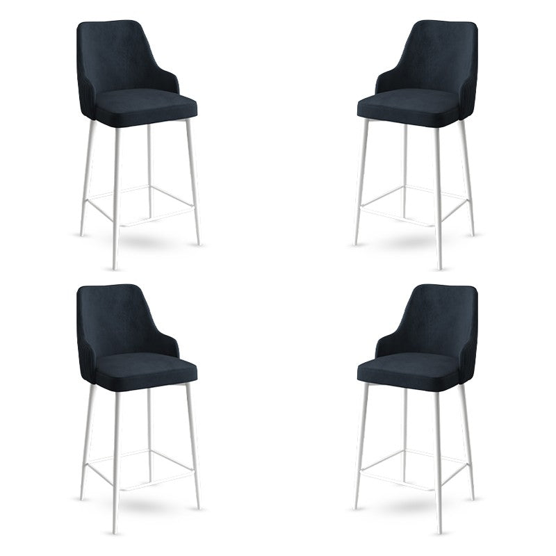 Set of 4 Enox Upholstered Bar Stools in Anthracite and White – product image 1
