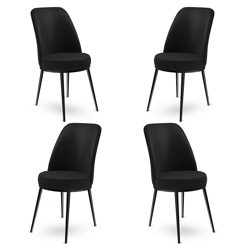 Set of 4 Dexa Upholstered Dining Chairs in Black – product image 1