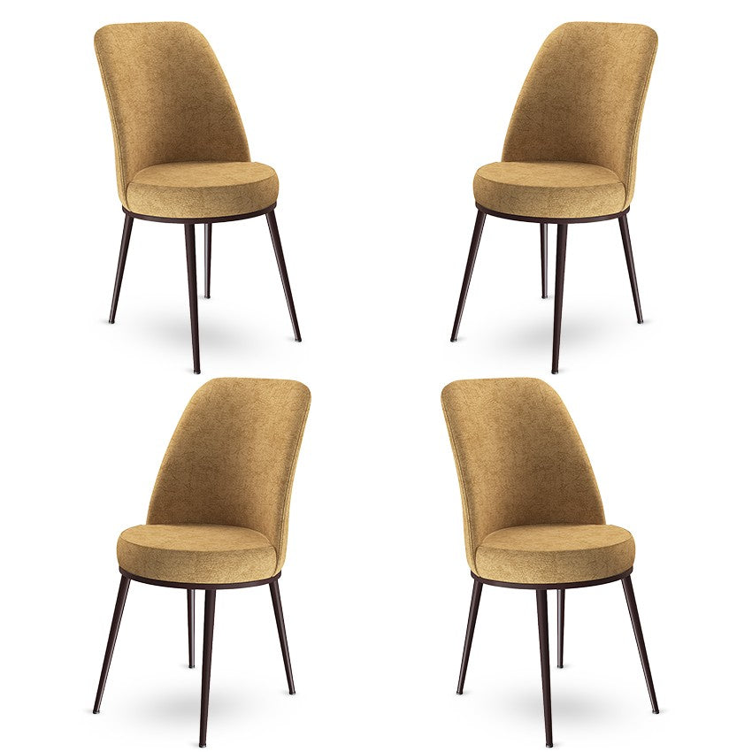 Set of 4 Dexa Upholstered Dining Chairs in Cappuccino and Brown – product image 1