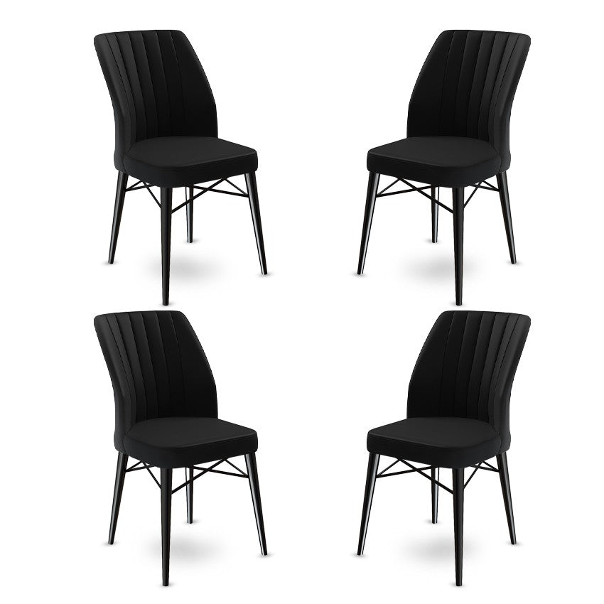 Set of 4 Flex Upholstered Dining Chairs in Black – product image 1