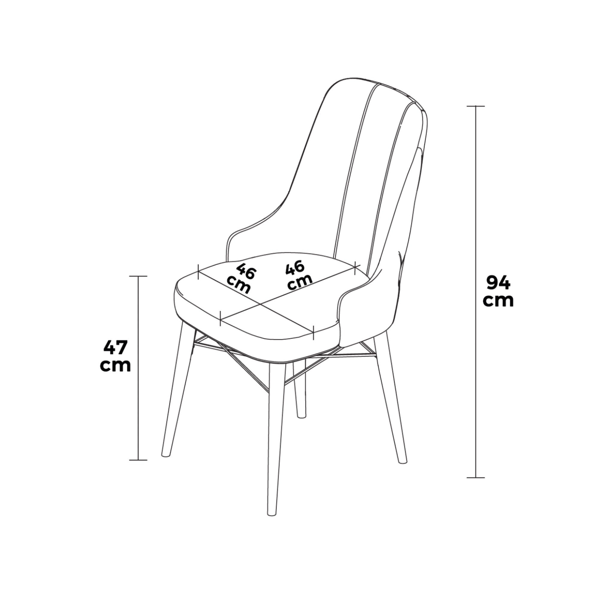 Set of 4 Pare Upholstered Dining Chairs in Anthracite and Black – product image 4