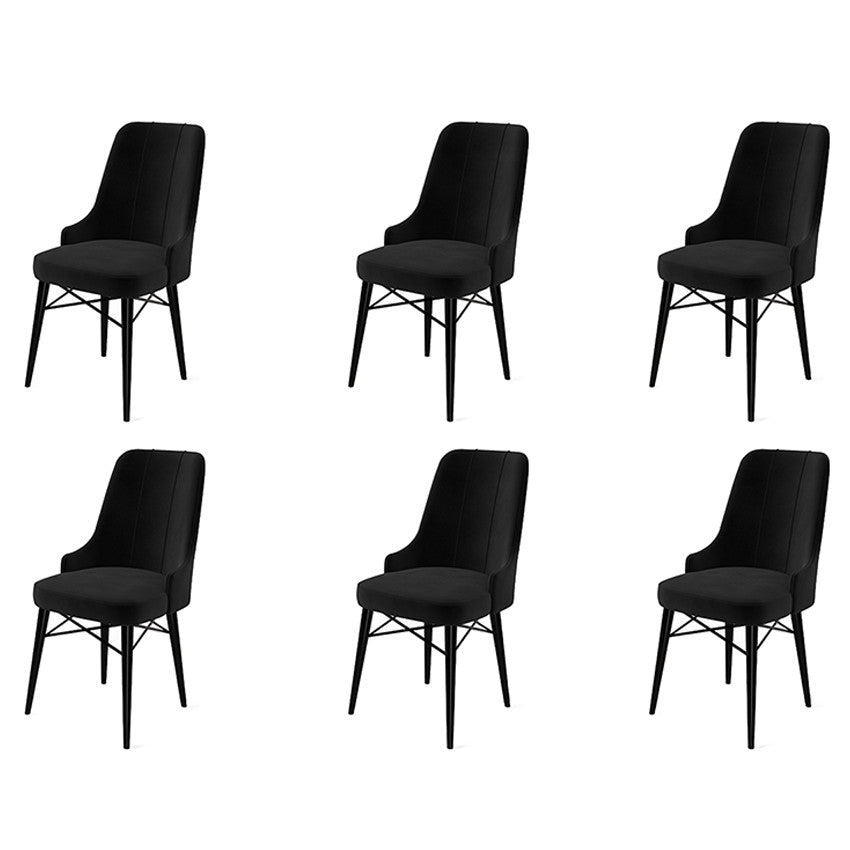 Set of 6 Pare Upholstered Dining Chairs in Black – product image 1