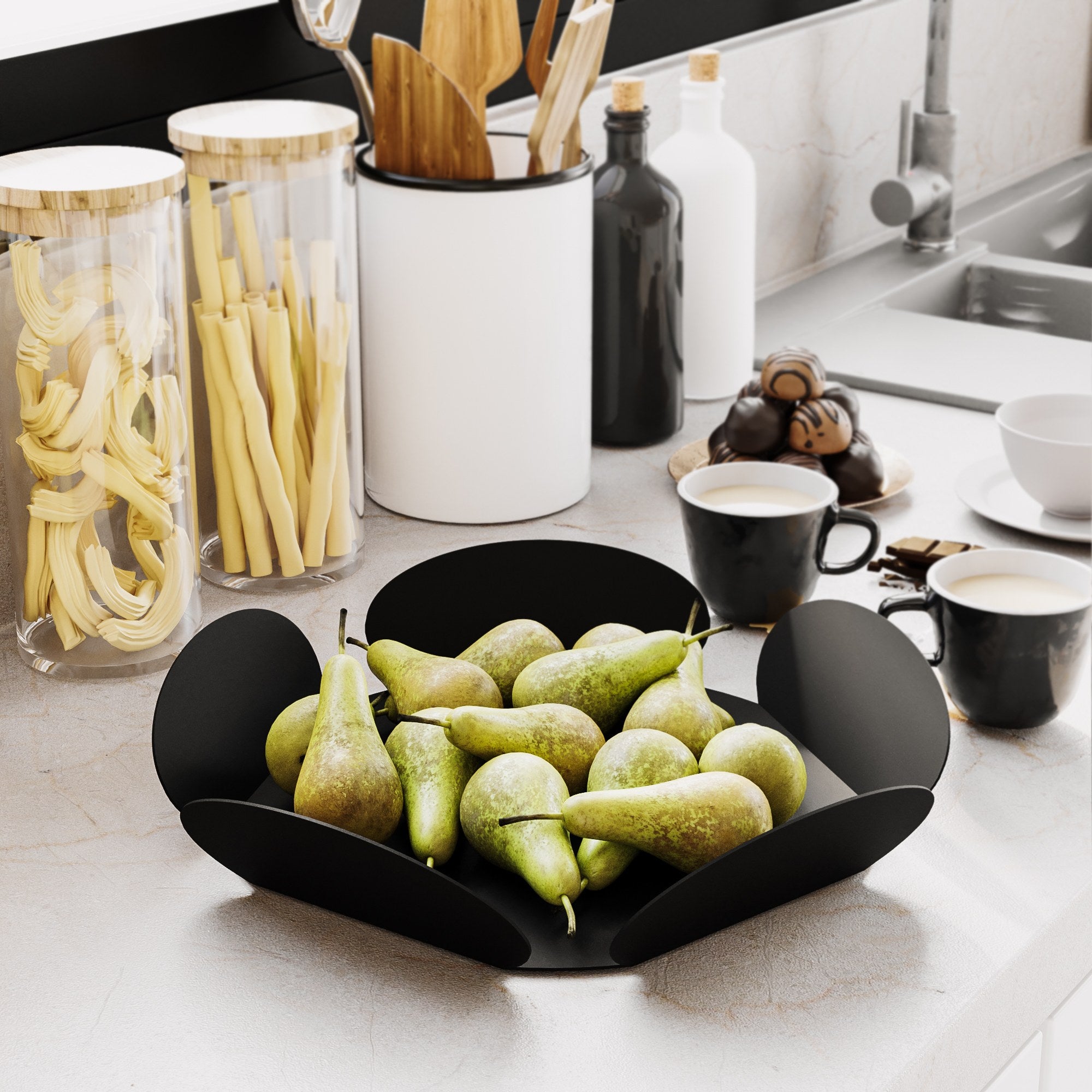 Decorative Metal Accessory Set of 3 Black | 247HFM1101
